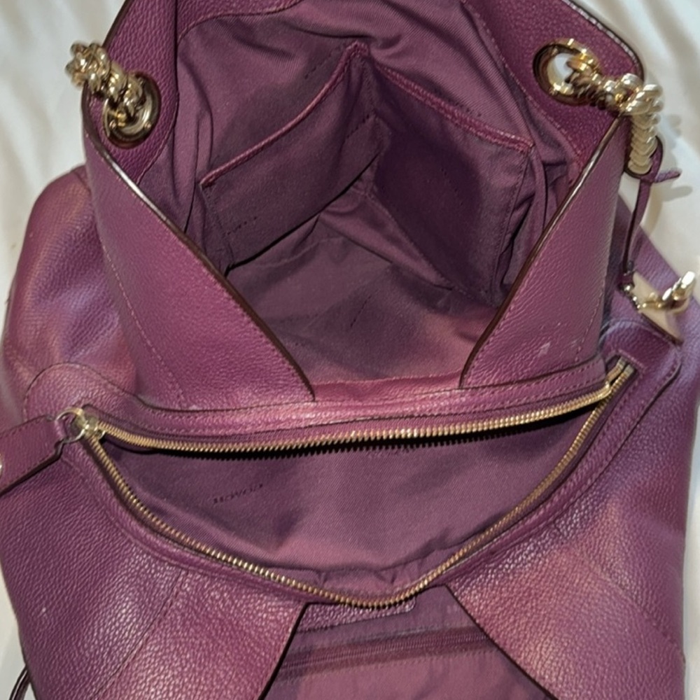 COACH Edie Turnlock Leather Shoulder Bag, Model 36855 with Hold Accents. - Picture 6 of 16